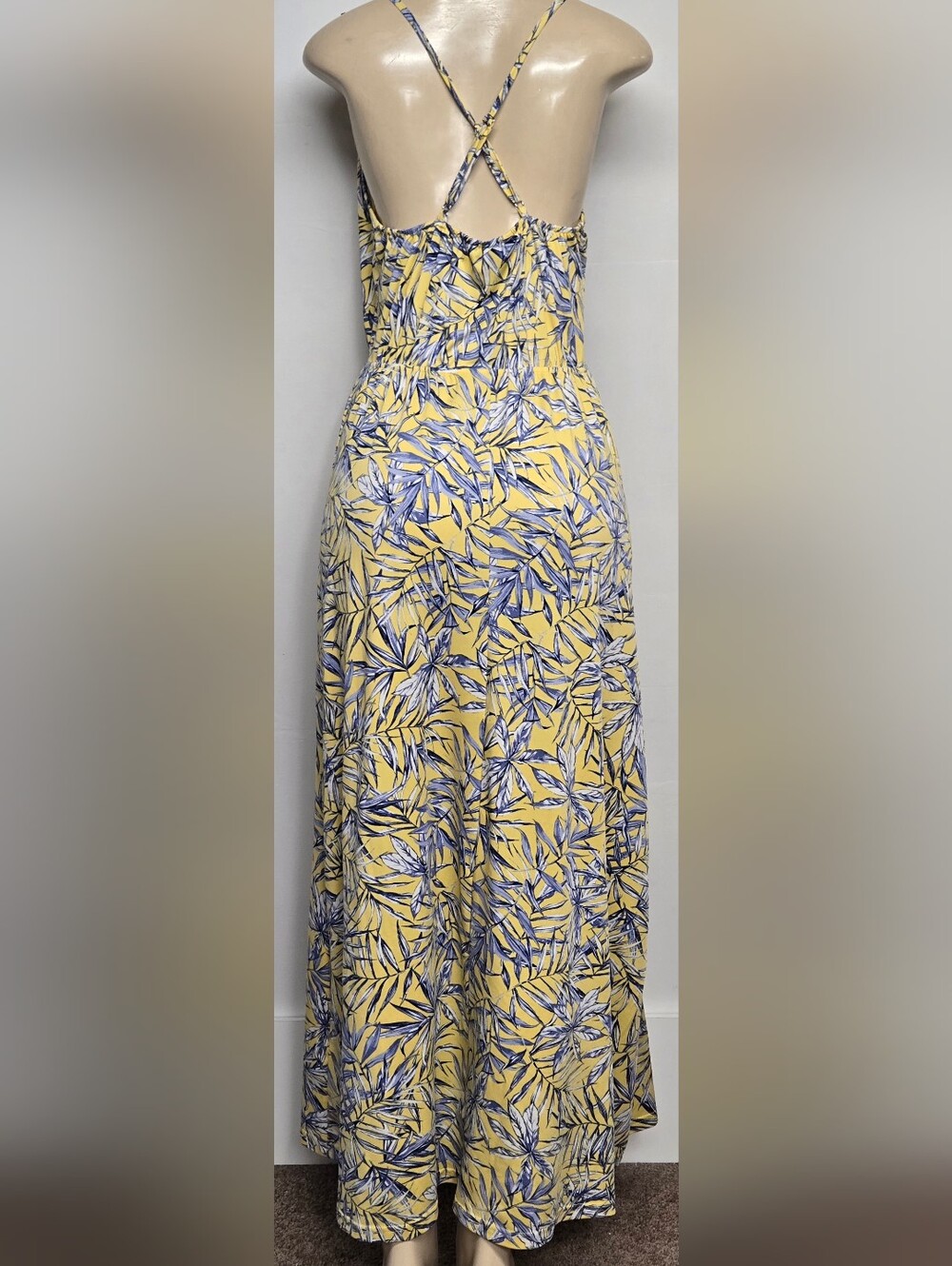 Nine . Eight M Maxi Dress Spaghetti Straps Faux Wrap Elastic Empire Waist Floral - Picture 3 of 6
